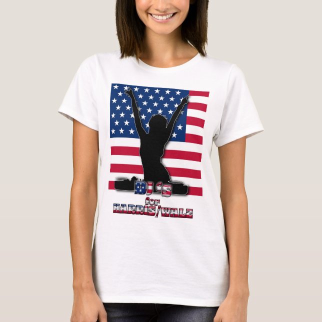 KVINNA DJ'S FOR HARRIS WALZ T SHIRT (Framsida)