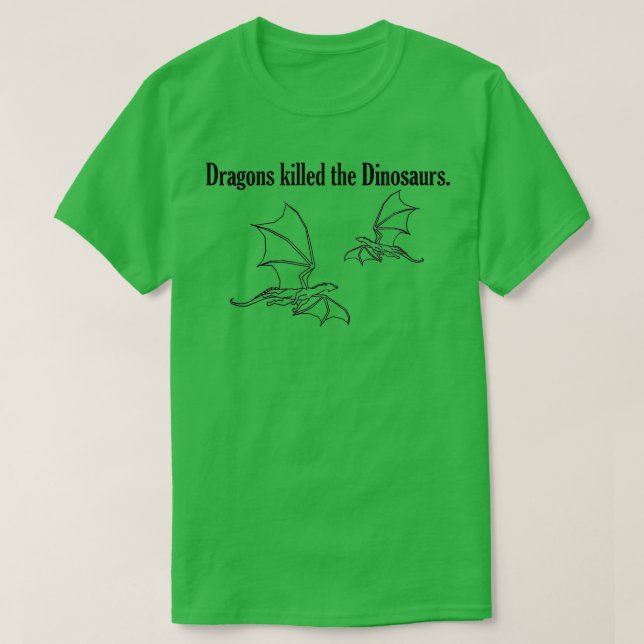 Kvinna Dragons dödade Dinosaurs T Shirt (Design framsida)