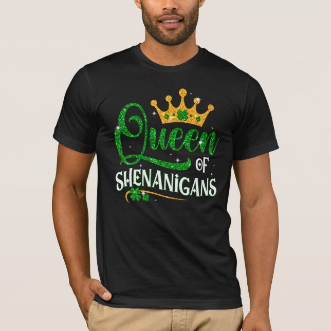 Kvinna drottning av Shenanigans Irish Pride St Pat T Shirt (Framsida)
