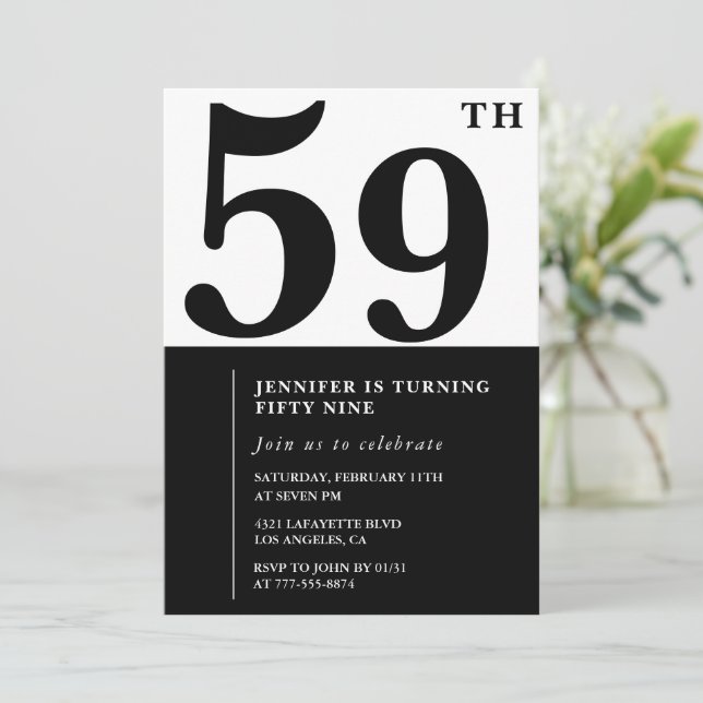 Kvinna Elegant 59-års inbjudan Svart (Stående Fram)