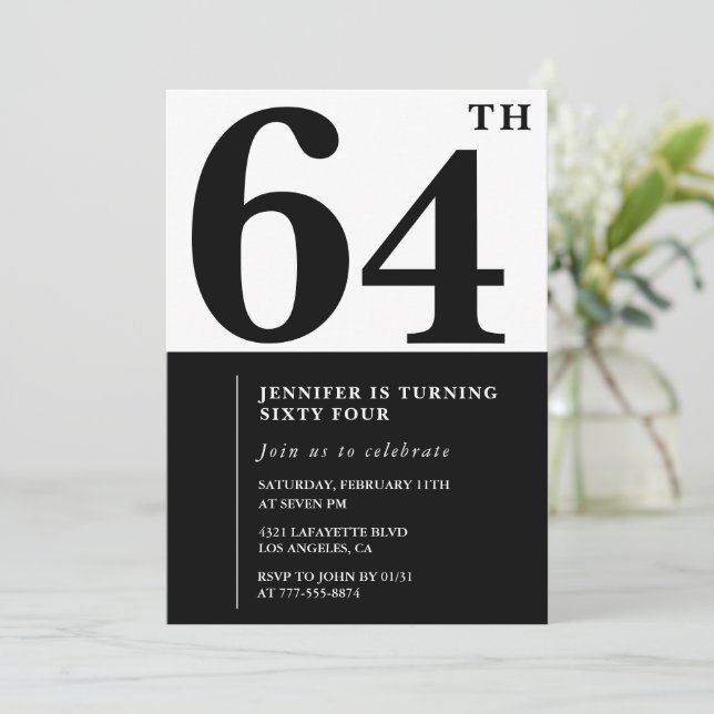 Kvinna Elegant 64-års inbjudan Svart (Stående Fram)