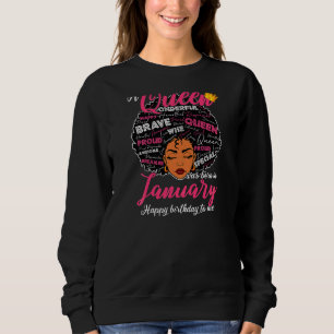 Kvinna en drottning föddes i januari Grattis på fö T Shirt