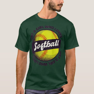Kvinna en flicka som Kärlek Softball Funny Sport T Shirt