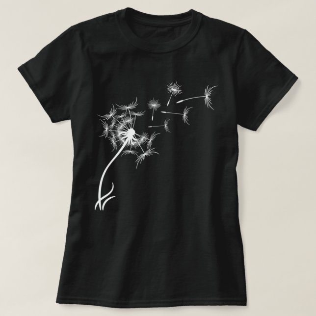Kvinna Feather Light Dandelions Delicate Heart Lov T Shirt (Design framsida)