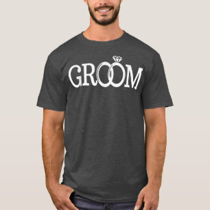 Kvinna Finger Ring med Groom Bröllop Brudens sida T Shirt