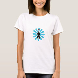 Kvinna fiolT-Skjorta-Daisy blått T-shirt