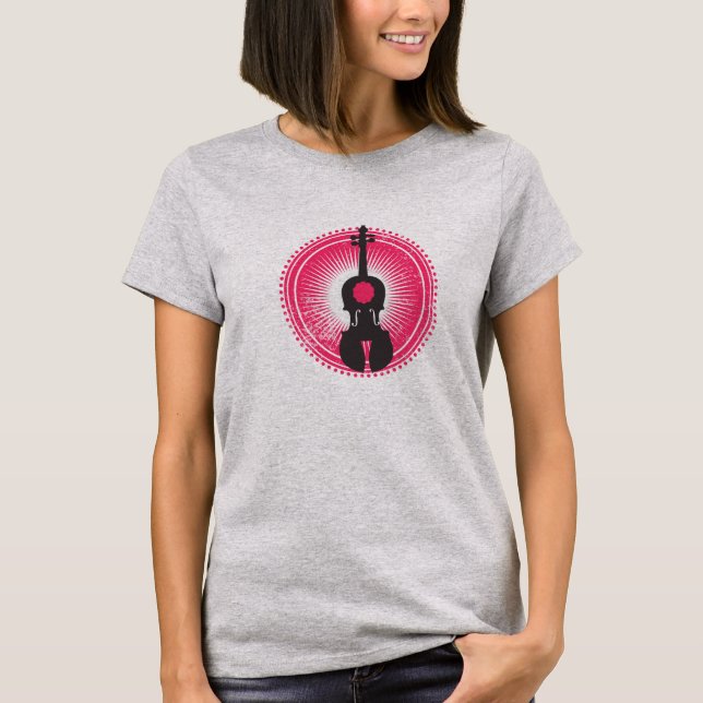 Kvinna fiolT-tröja T Shirt (Framsida)