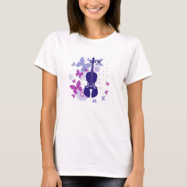 Kvinna fiolT-tröja Tee Shirt