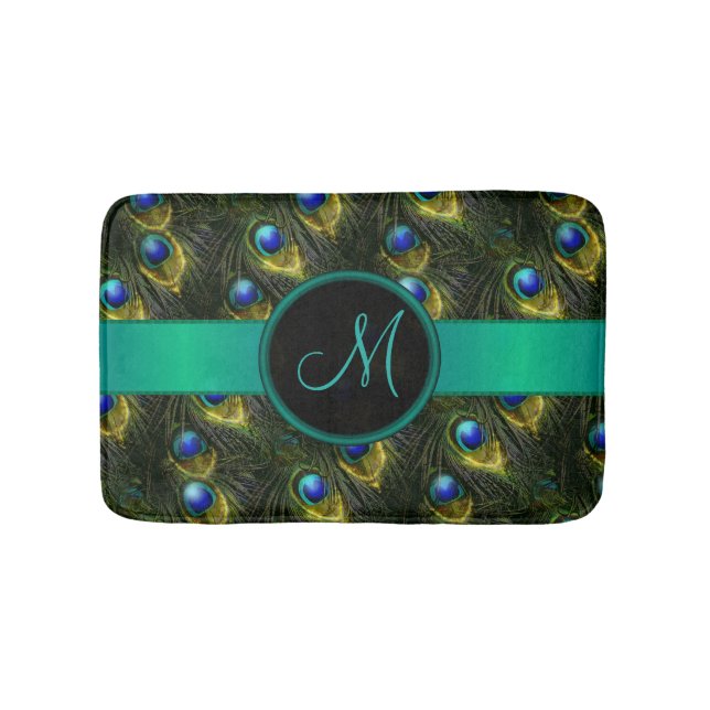 Kvinna fjäder för påfågel för härliga fantasi badrumsmatta (Framsidan)