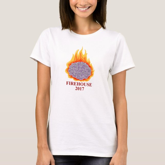 Kvinna flamma hjärna AMFirehouse Flowy Tee Shirt (Framsida)