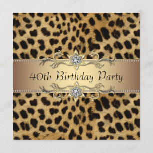Kvinna födelsedagsfest inbjudan för Leopard 40th