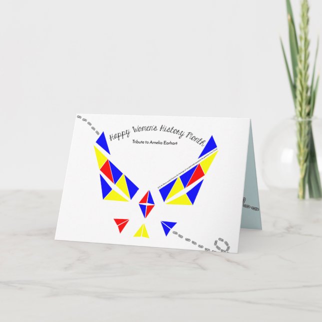 Kvinna för Ameila Earhart för historiemånad kort (Framsida)