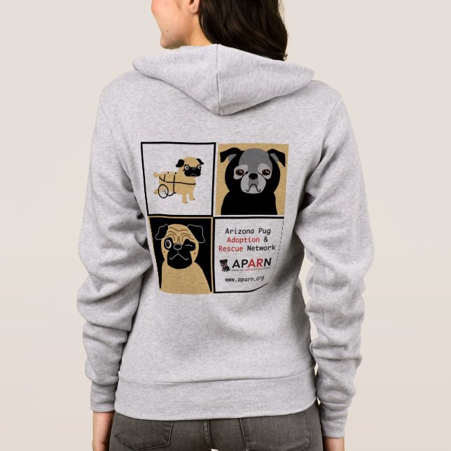 Kvinna för APARN-räddingmops Hoodie för dräkt för T-shirt (Baksida)