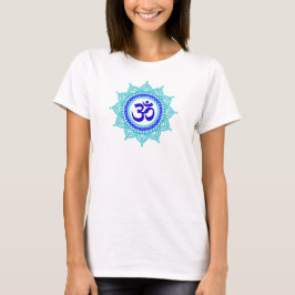Kvinna för blåttom-mandala T-tröja T-shirt
