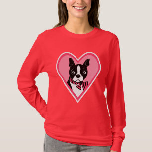 Kvinna för Boston Terrierkärlek T-tröja för Tee Shirt