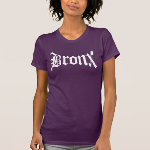 Kvinna för Bronx New York vintagetext t-skjorta Tee Shirt