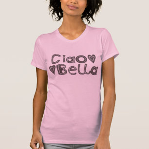 Kvinna för Ciao Bella T-tröja, rosa T Shirt