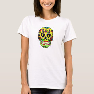 Kvinna för day of the deadsockerskalle T-tröja T Shirt