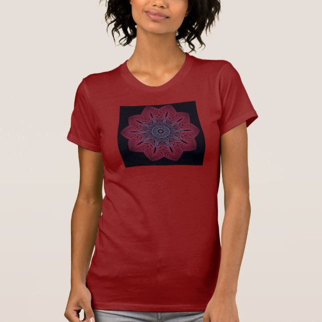 Kvinna för Fractal (vinterblommar XZK) T-tröja T-shirt (Framsida)
