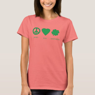 kvinna för fredkärlekshamrocks T-tröja Tee Shirt
