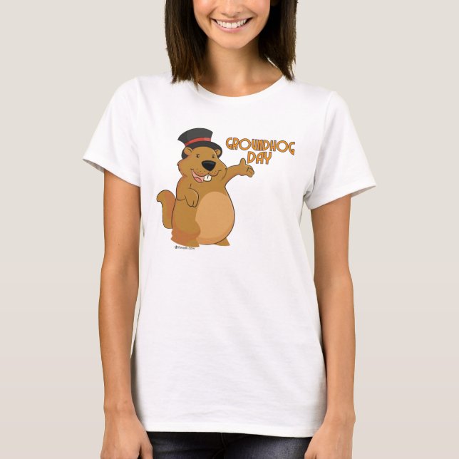 Kvinna för Groundhog dag grundläggande T-tröja Tee Shirt (Framsida)