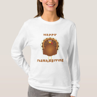 Kvinna för happy thanksgivingtecknadkalkon tröja