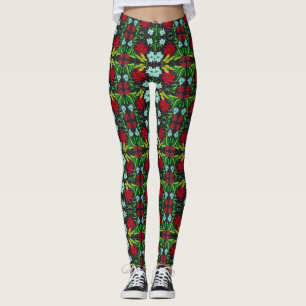 Kvinna för juljulstjärnadamasker elasticitet leggings