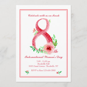 Kvinna för mars 8th inbjudan för dag
