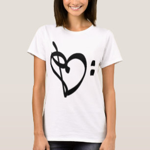 Kvinna för musikklavhjärta skjorta t-shirt