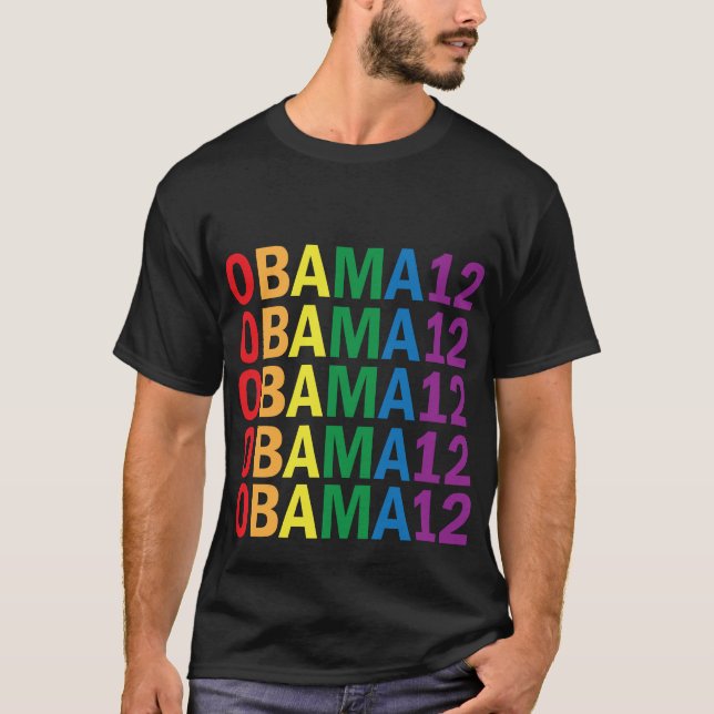 Kvinna för Obama regnbågepride 2012 skjorta T-shirt (Framsida)