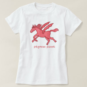 Kvinna för Pegasus Posse (olik stilar) vit T-shirt