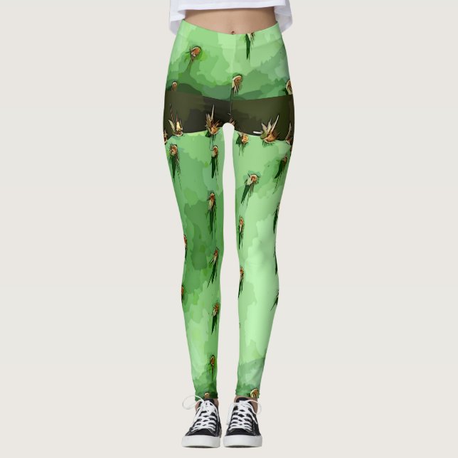 Kvinna för Prickly Pear damasker Leggings (Framsida)