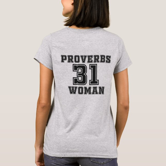 Kvinna för Proverbs 31 T Shirt (Baksida)