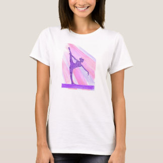 Kvinna för t-skjorta för flickagymnastik ord tee shirt