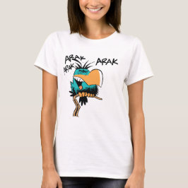 Kvinna för tecknad för träskBludgerigar fågel T-shirt