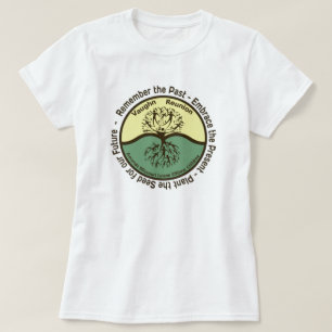 Kvinna för Vaughn familjMöte logotyp för färg Tee Shirt