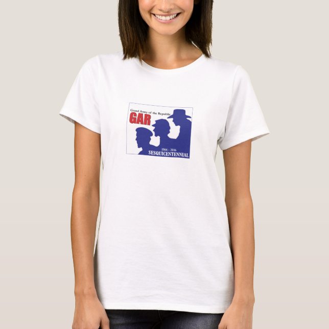 Kvinna för veteran för GARSesquicentennial T-shirt (Framsida)
