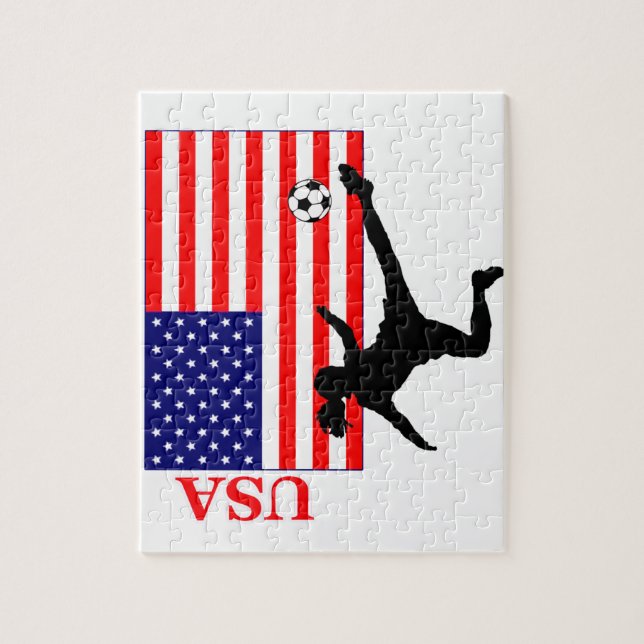 Kvinna fotboll USA Pussel (Vertikal)