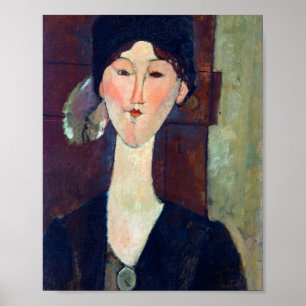 Kvinna framför dörren av Amedeo Modigliani Poster