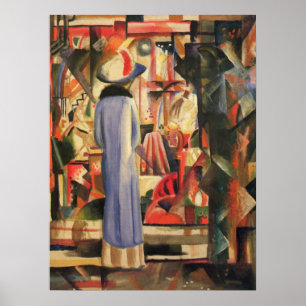 Kvinna framför en butiksfönster av August Macke Poster