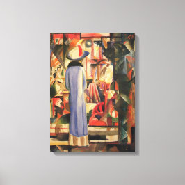 Kvinna framför ett köpfönster före augusti-maken canvastryck