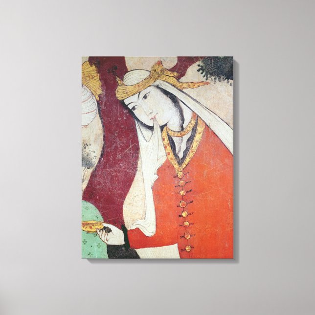 Kvinna från domstolen i Shah Abbas I, 1585-1627 Canvastryck (Framsida)