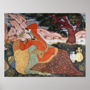 Kvinna från domstolen i Shah Abbas I, 1585-1627 Poster