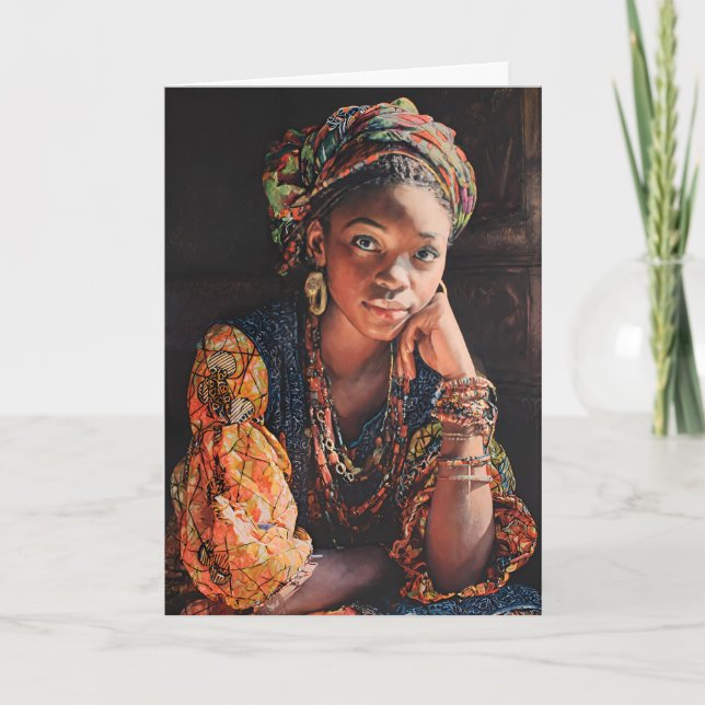Kvinna från Elfenbenskusten - Afrikansk kvinna  Kort (Framsida)