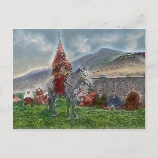 Kvinna från Kazakstan Vykort (Framsida)