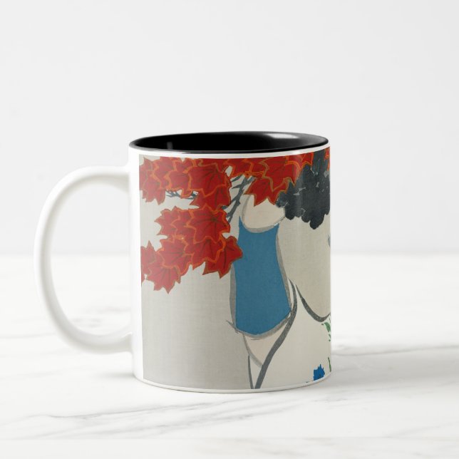 Kvinna från Momoyogusa (1909) Två-Tonad Mugg (Vänster)