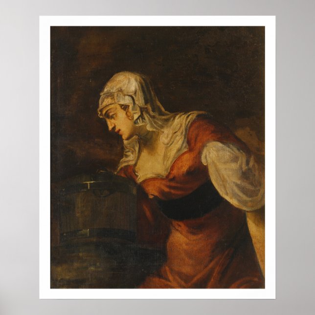 Kvinna från Samaria vid brunnen, 1560 (olja på län Poster (Framsidan)