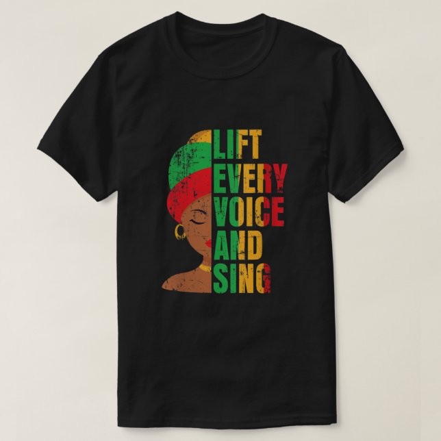 Kvinna från tjugoelfte Hiss varje röst och Sjunga  T Shirt (Design framsida)