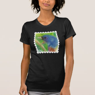 Kvinna frimärke för vårfågel tee shirt