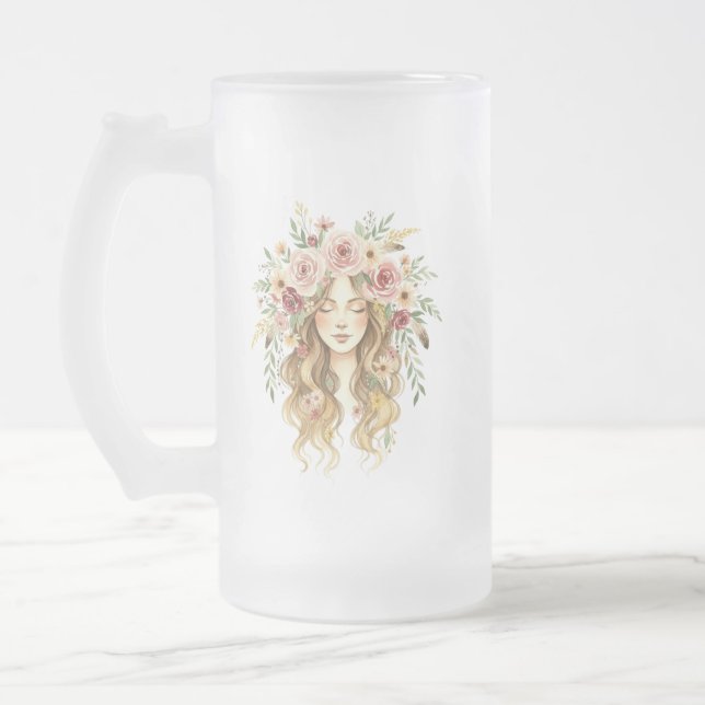 Kvinna Frostat Ölglas (Vänster)